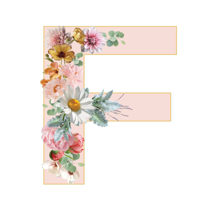 10 in Floral Pink Letter Decals From A to Z Upper and Lower Case