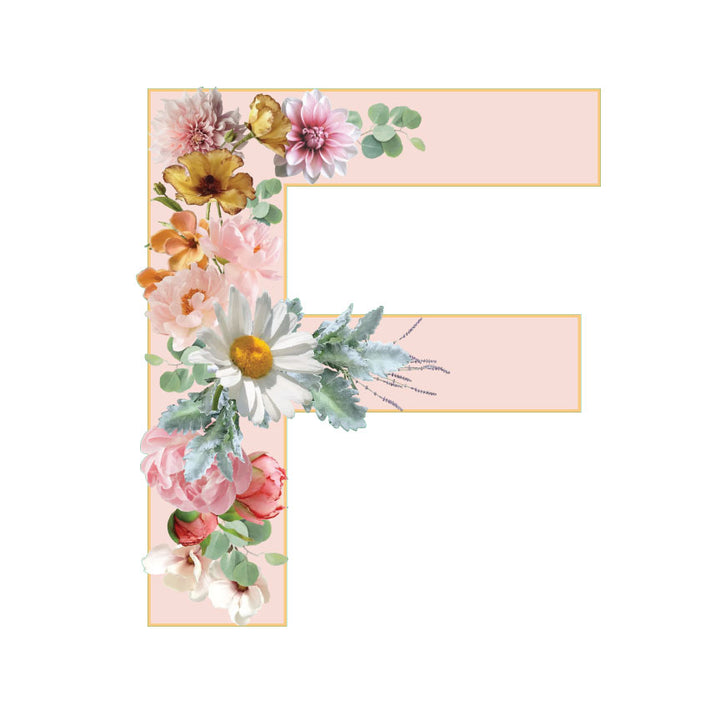 10 in Floral Pink Letter Decals From A to Z Upper and Lower Case