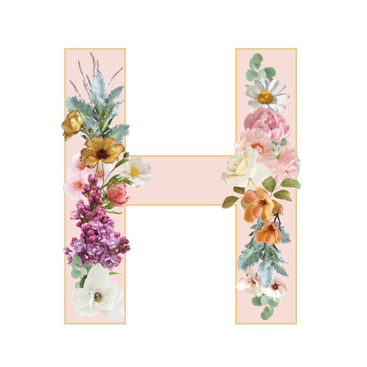 10 in Floral Pink Letter Decals From A to Z Upper and Lower Case