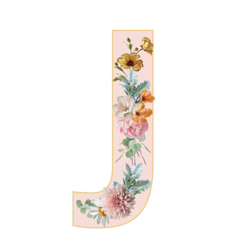 10 in Floral Pink Letter Decals From A to Z Upper and Lower Case