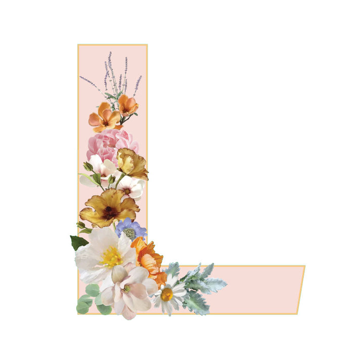 10 in Floral Pink Letter Decals From A to Z Upper and Lower Case