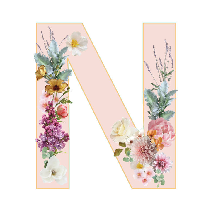 10 in Floral Pink Letter Decals From A to Z Upper and Lower Case