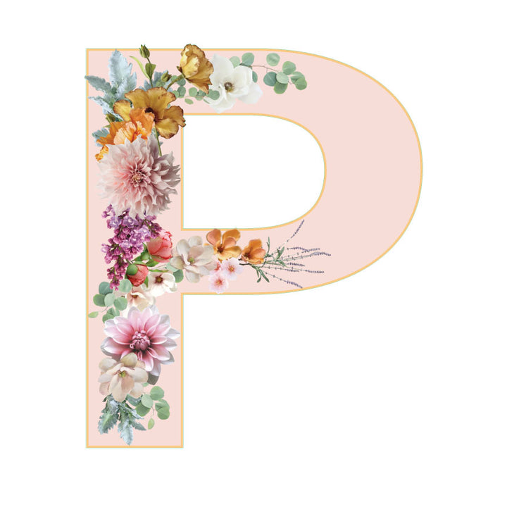 10 in Floral Pink Letter Decals From A to Z Upper and Lower Case