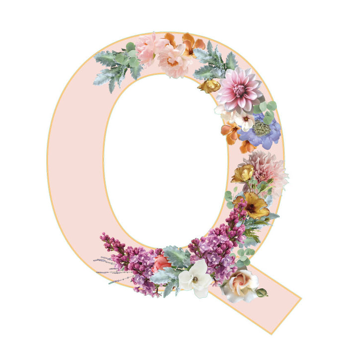 10 in Floral Pink Letter Decals From A to Z Upper and Lower Case
