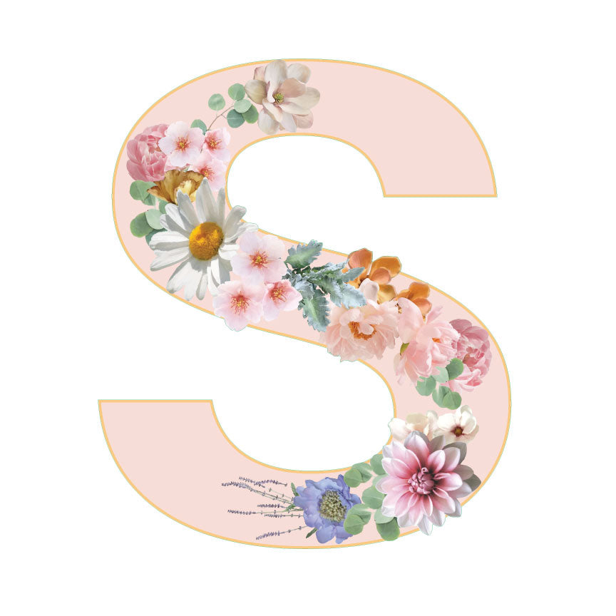 10 in Floral Pink Letter Decals From A to Z Upper and Lower Case