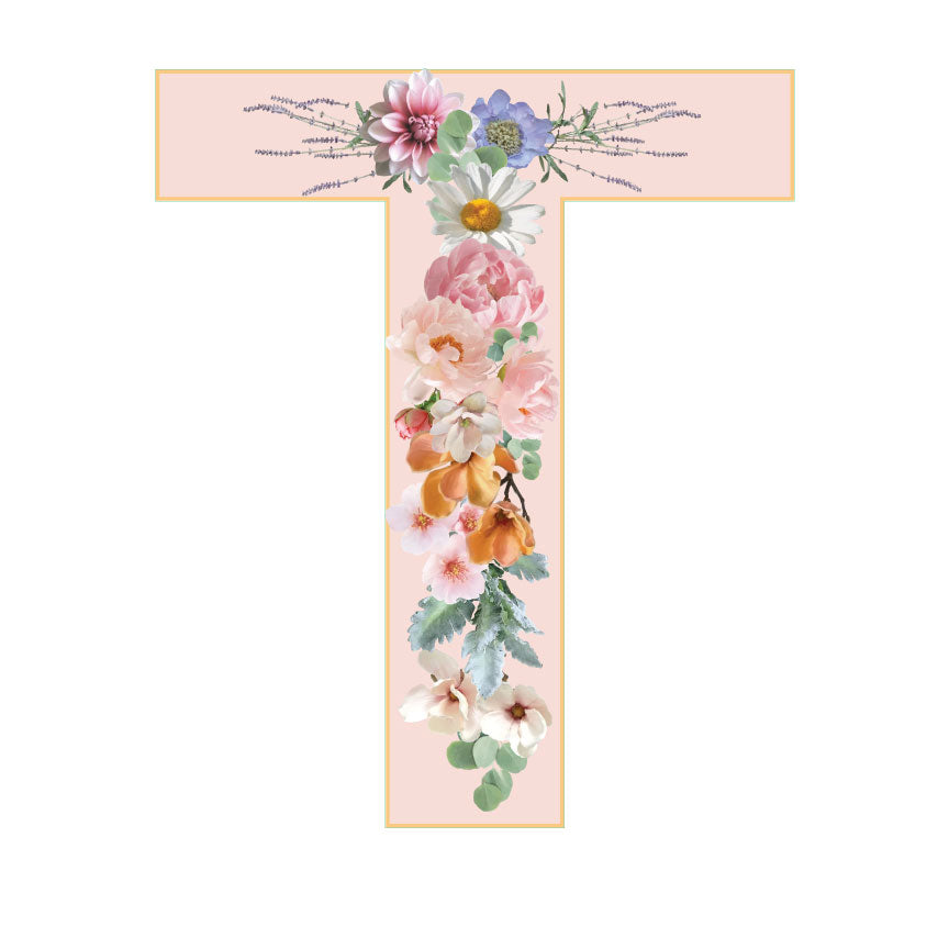 10 in Floral Pink Letter Decals From A to Z Upper and Lower Case