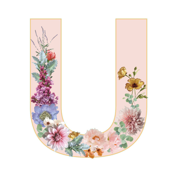 10 in Floral Pink Letter Decals From A to Z Upper and Lower Case