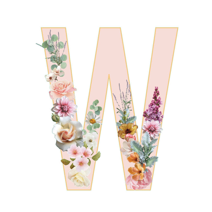 10 in Floral Pink Letter Decals From A to Z Upper and Lower Case