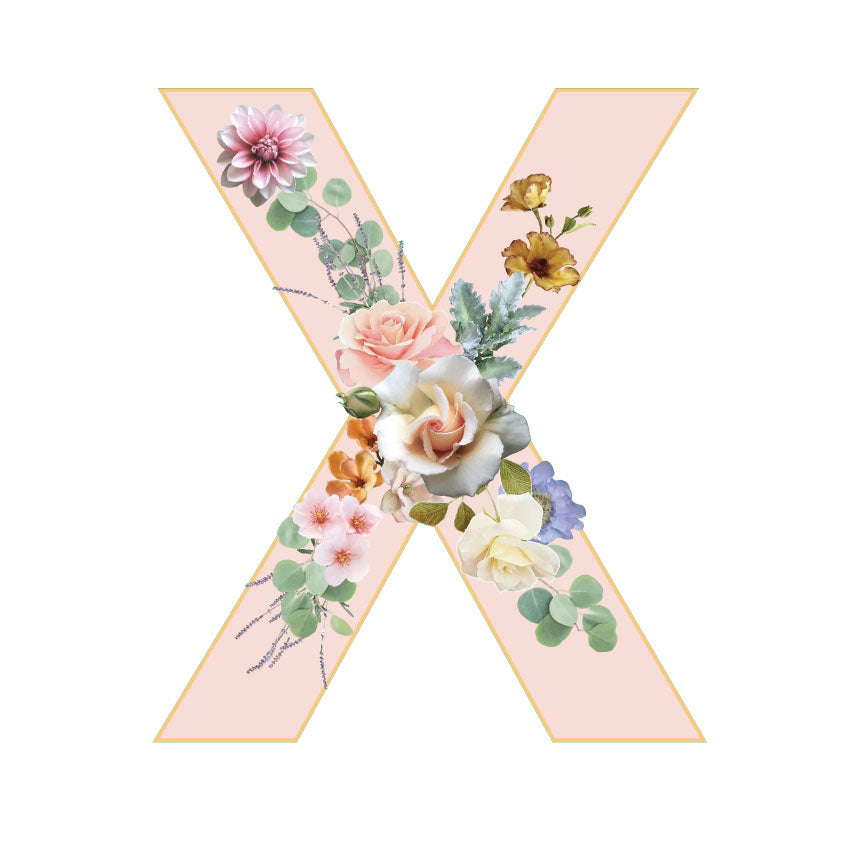 10 in Floral Pink Letter Decals From A to Z Upper and Lower Case