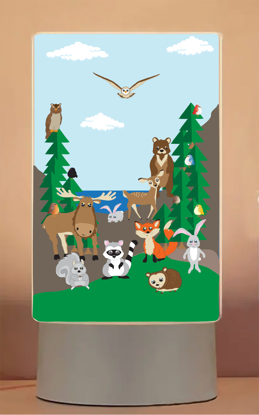 Forest Animal Night Light | Woodland Nursery Desk Lamp