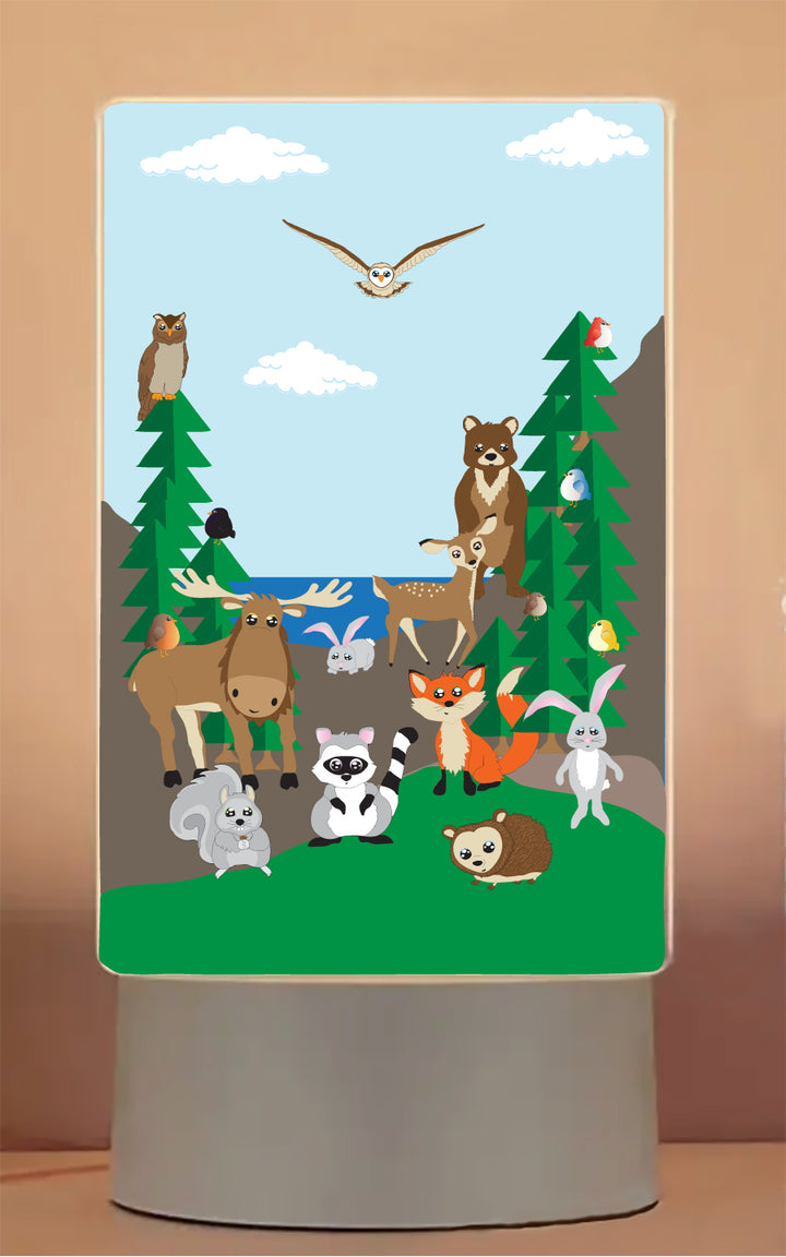 Forest Animal Night Light | Woodland Nursery Desk Lamp