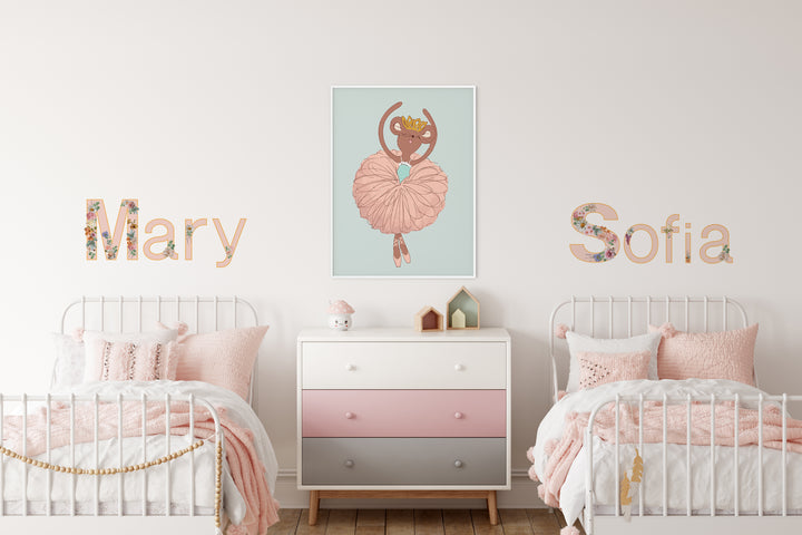 10 in Floral Pink Letter Decals From A to Z Upper and Lower Case