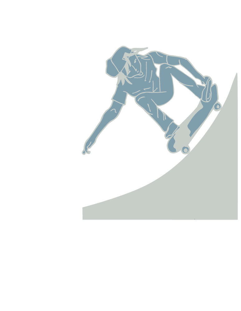 Blue Grey Skater Wall Decals
