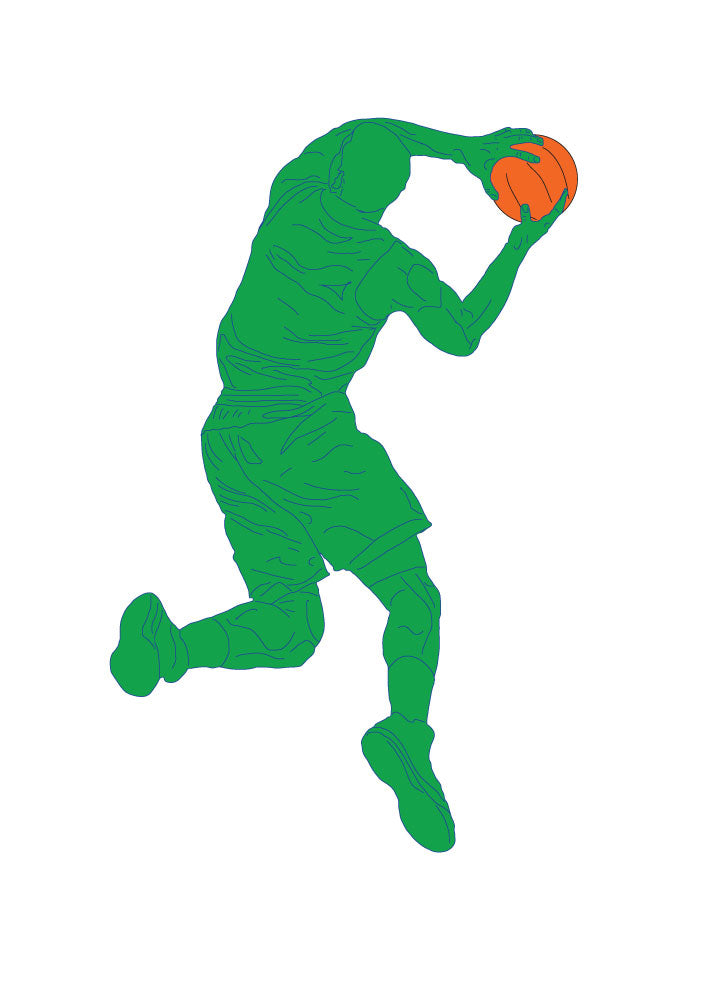 Basketball Wall Decals in Green basketball Wall Stickers 18in By 17.5in