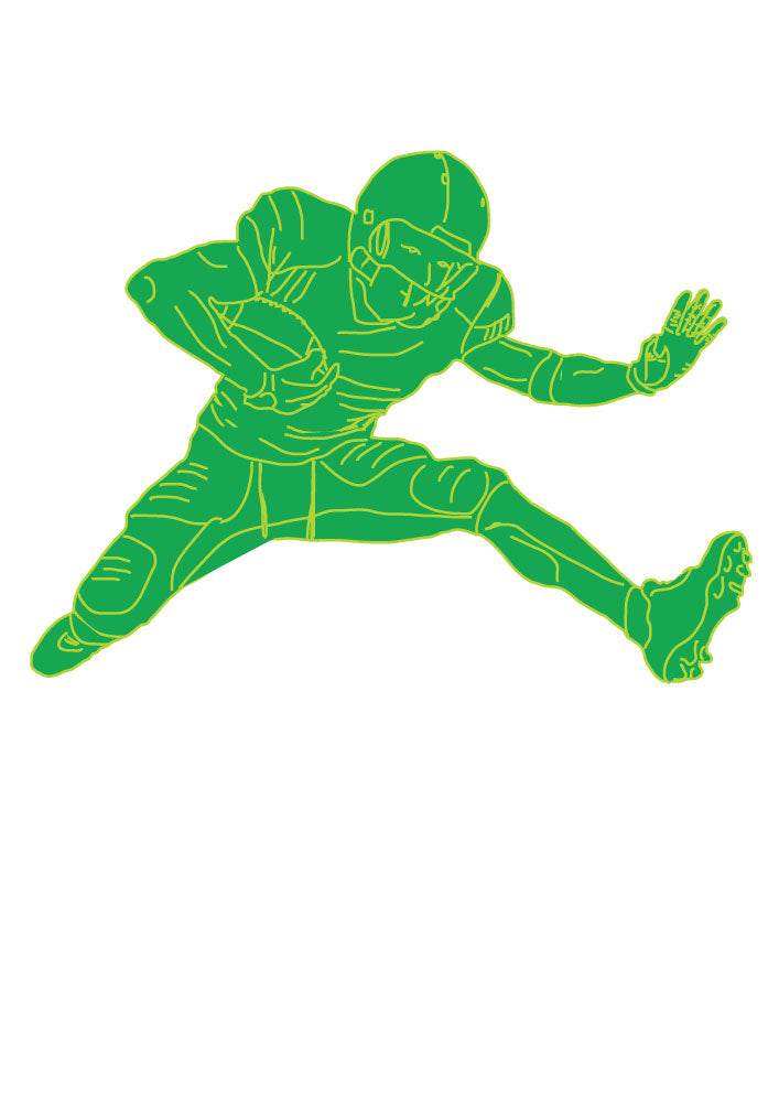 Football Wall Decals in  Green Football Wall Stickers 23in By 17.in