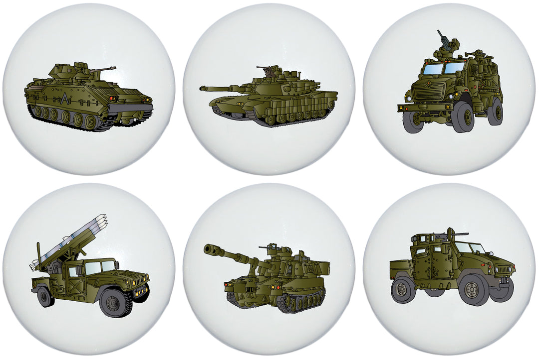 Armored Trucks and Tanks Drawer Pulls