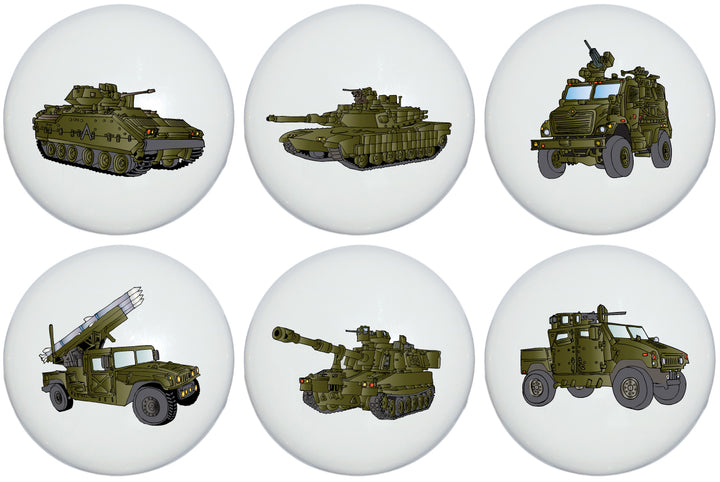 Armored Trucks and Tanks Drawer Pulls