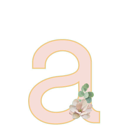 10 in Floral Pink Letter Decals From A to Z Upper and Lower Case