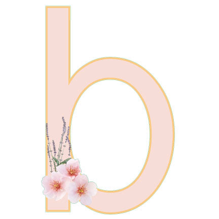10 in Floral Pink Letter Decals From A to Z Upper and Lower Case