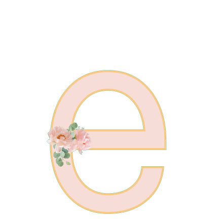 10 in Floral Pink Letter Decals From A to Z Upper and Lower Case