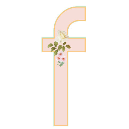 10 in Floral Pink Letter Decals From A to Z Upper and Lower Case