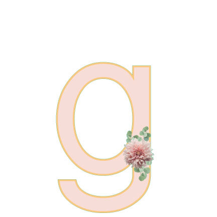10 in Floral Pink Letter Decals From A to Z Upper and Lower Case
