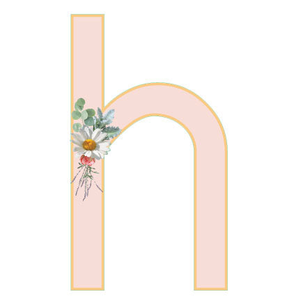 10 in Floral Pink Letter Decals From A to Z Upper and Lower Case