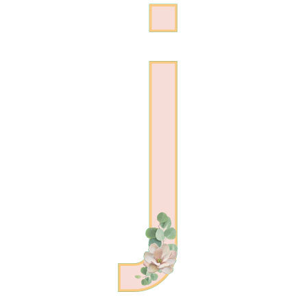 10 in Floral Pink Letter Decals From A to Z Upper and Lower Case