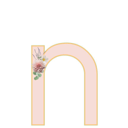 10 in Floral Pink Letter Decals From A to Z Upper and Lower Case