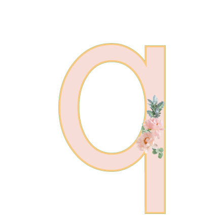 10 in Floral Pink Letter Decals From A to Z Upper and Lower Case
