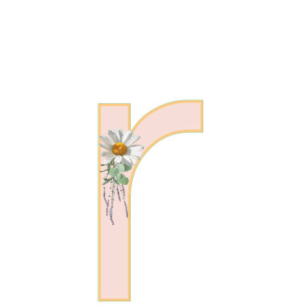 10 in Floral Pink Letter Decals From A to Z Upper and Lower Case