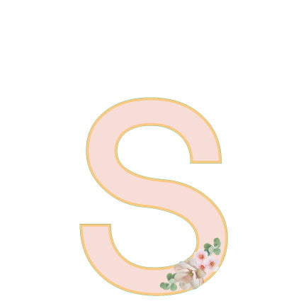 10 in Floral Pink Letter Decals From A to Z Upper and Lower Case