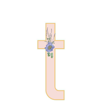 10 in Floral Pink Letter Decals From A to Z Upper and Lower Case