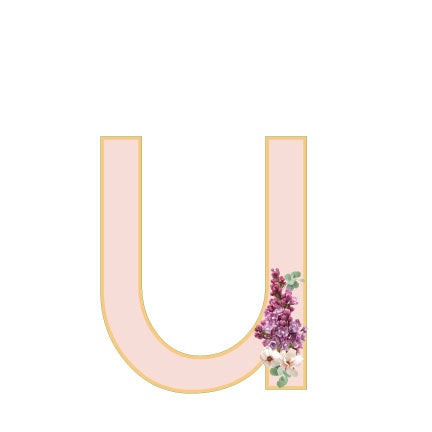 10 in Floral Pink Letter Decals From A to Z Upper and Lower Case