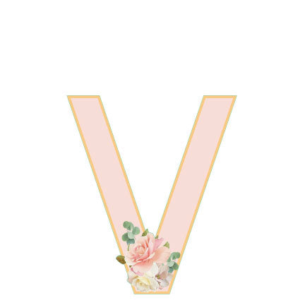 10 in Floral Pink Letter Decals From A to Z Upper and Lower Case