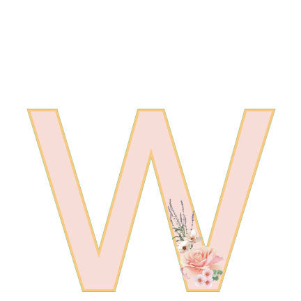 10 in Floral Pink Letter Decals From A to Z Upper and Lower Case
