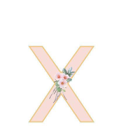 10 in Floral Pink Letter Decals From A to Z Upper and Lower Case