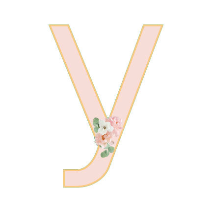10 in Floral Pink Letter Decals From A to Z Upper and Lower Case