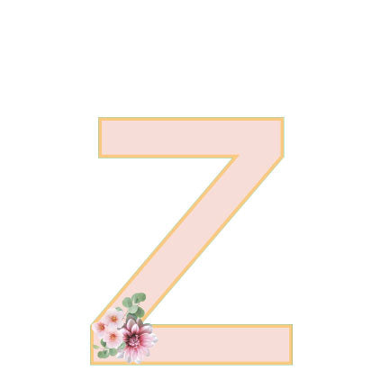 10 in Floral Pink Letter Decals From A to Z Upper and Lower Case