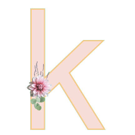 10 in Floral Pink Letter Decals From A to Z Upper and Lower Case