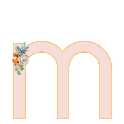 10 in Floral Pink Letter Decals From A to Z Upper and Lower Case