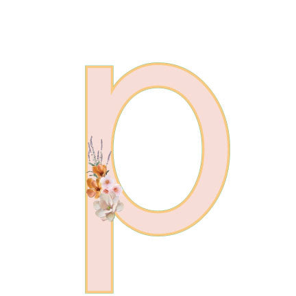 10 in Floral Pink Letter Decals From A to Z Upper and Lower Case