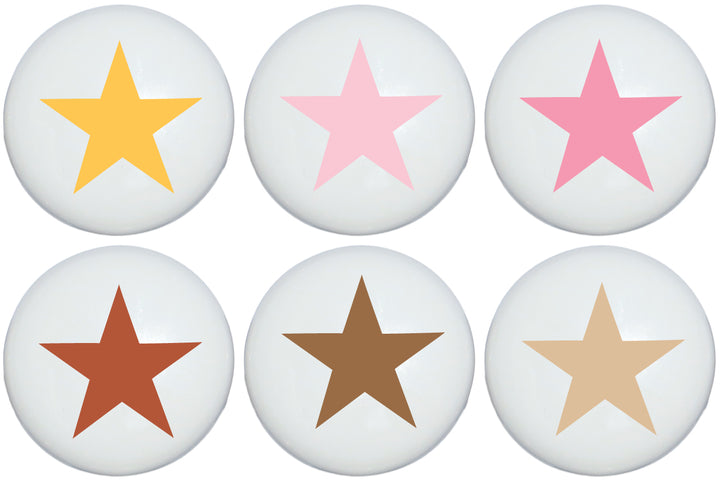 Girls Boho Stars Drawer Knobs  1.5in Ceramic Knobs