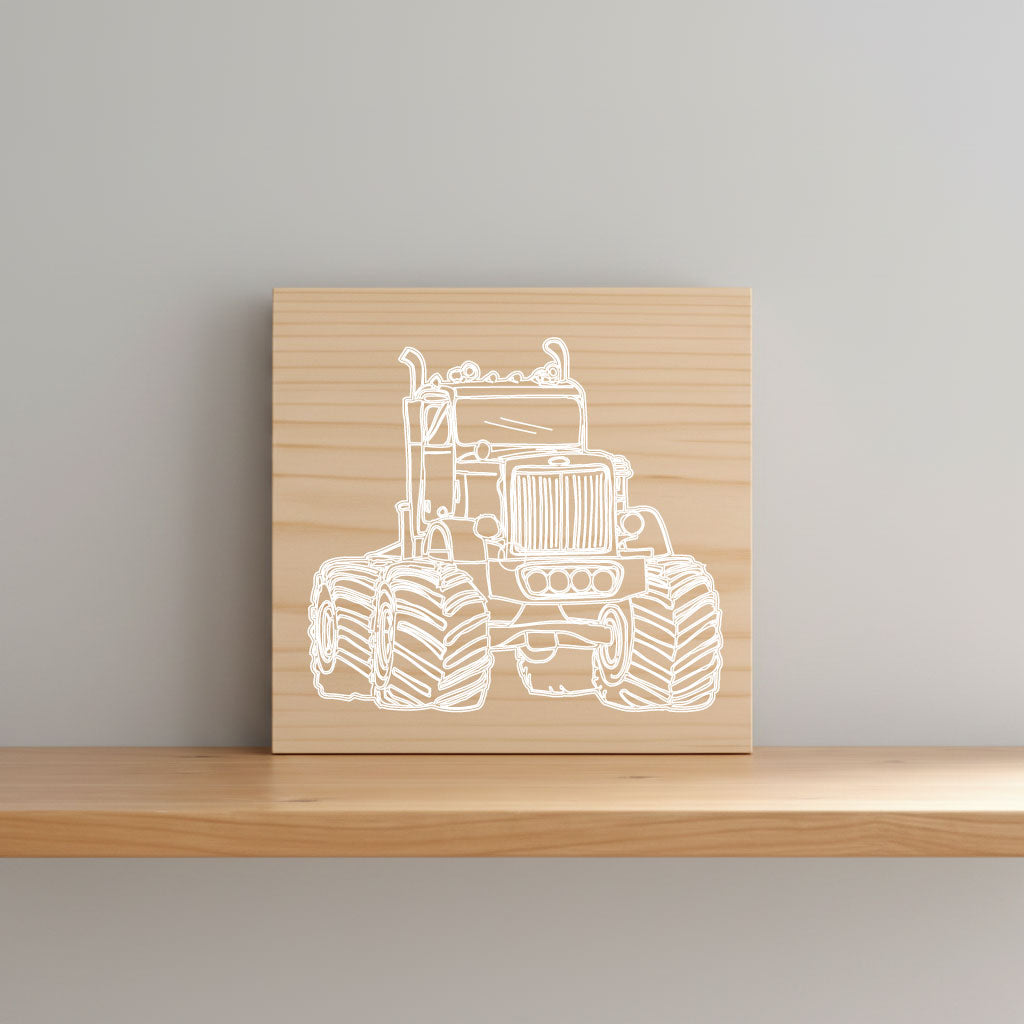 Monster Truck Art Print Natural Wood Wall Hanging | Boys Room Decor
