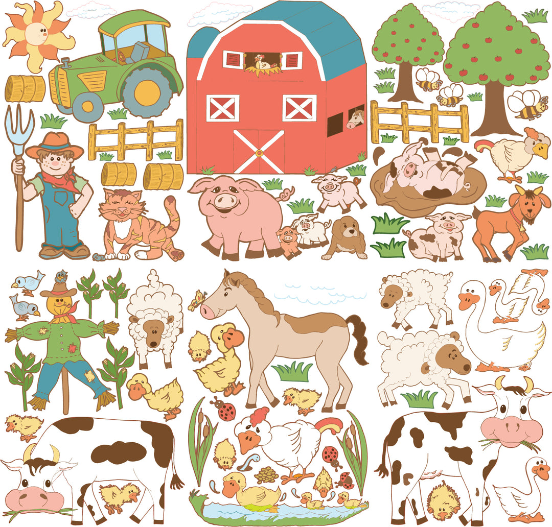 Giant Farm Animal Mural Wall Decals
