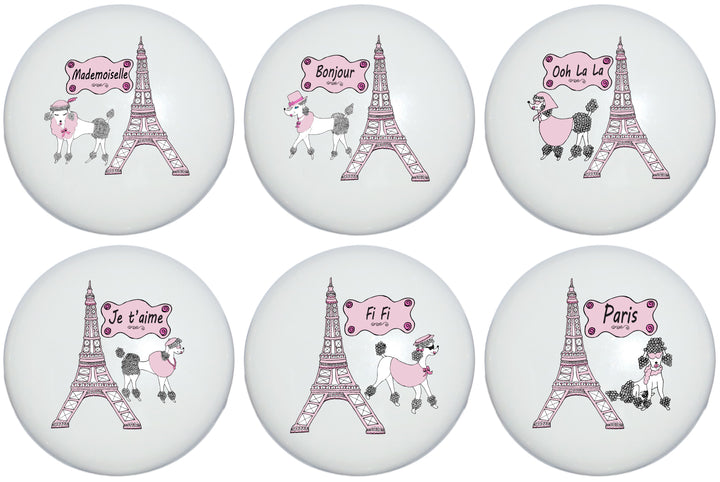 Poodles In Paris Drawer Pull Knobs