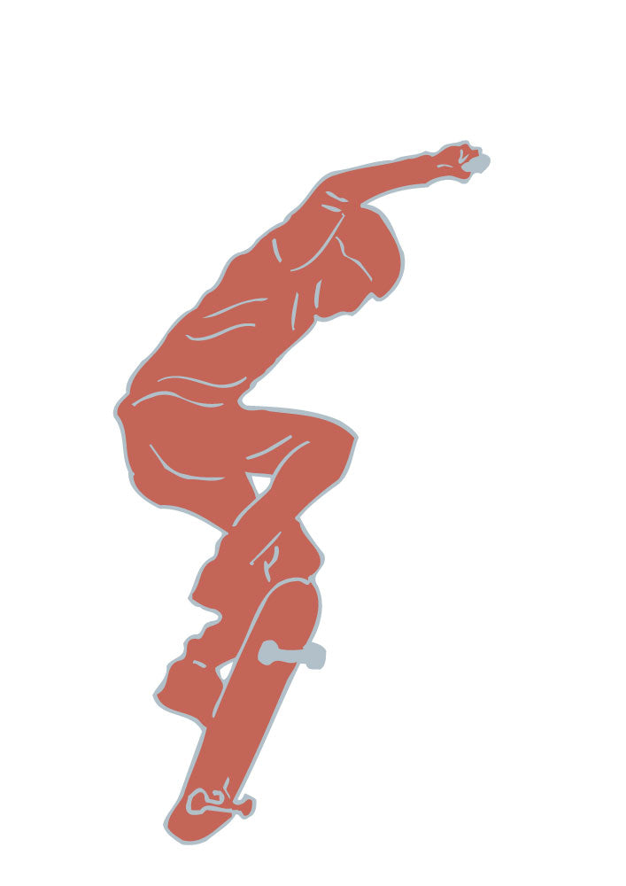 Rust Orange and Blue Skater Wall Decals