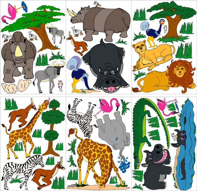 Giant Safari Animal Mural Wall Decal