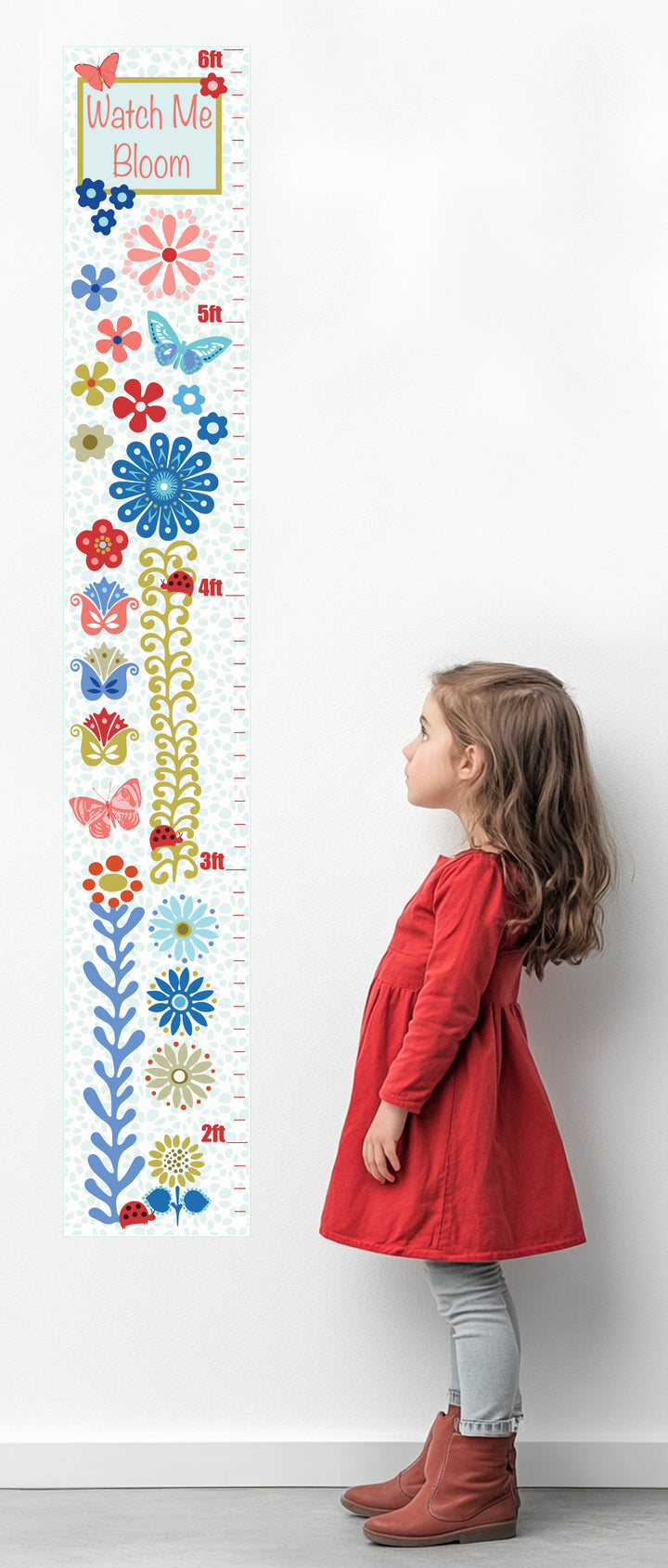 Watch Me Bloom Growth Chart Wall Decal