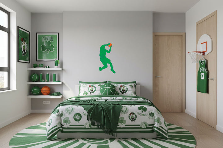 Basketball Wall Decals in Green basketball Wall Stickers 18in By 17.5in